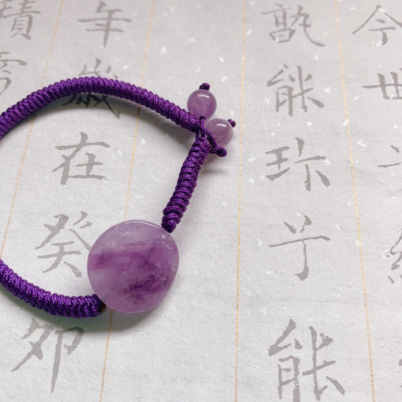 淡香拂紫。天然紫水晶编织手绳。健康助学业事业文艺工作手链 - 手链/手环 - 水晶 紫色
