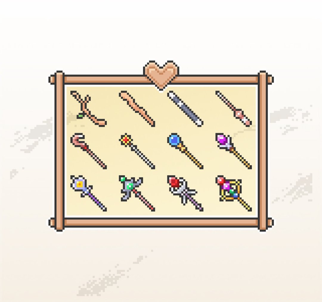 Twitch订阅者徽章及小奇点徽章/像素游戏风/可爱魔杖武器 - Logo 设计/图案设计 - 其他材质 