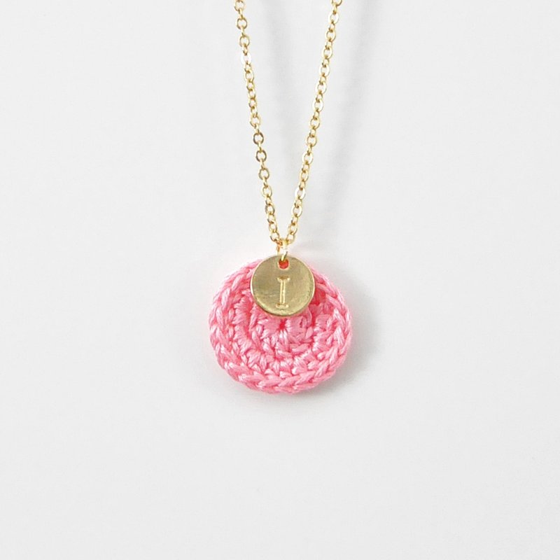 【订制】你的专属 *幸福年轮* 项链 小圆圈 英文字母 彩虹系列 - 项链 - 绣线 粉红色