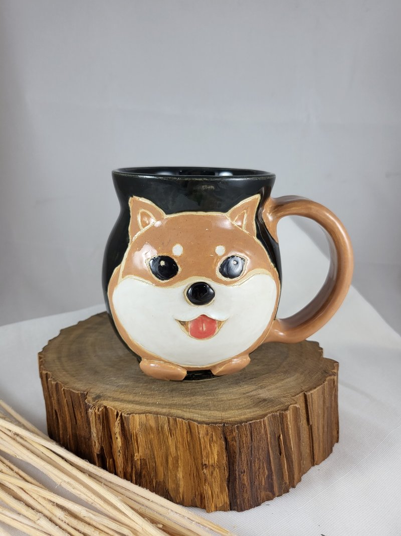 柴犬手工马克杯 - 其他杯子 - 陶 卡其色