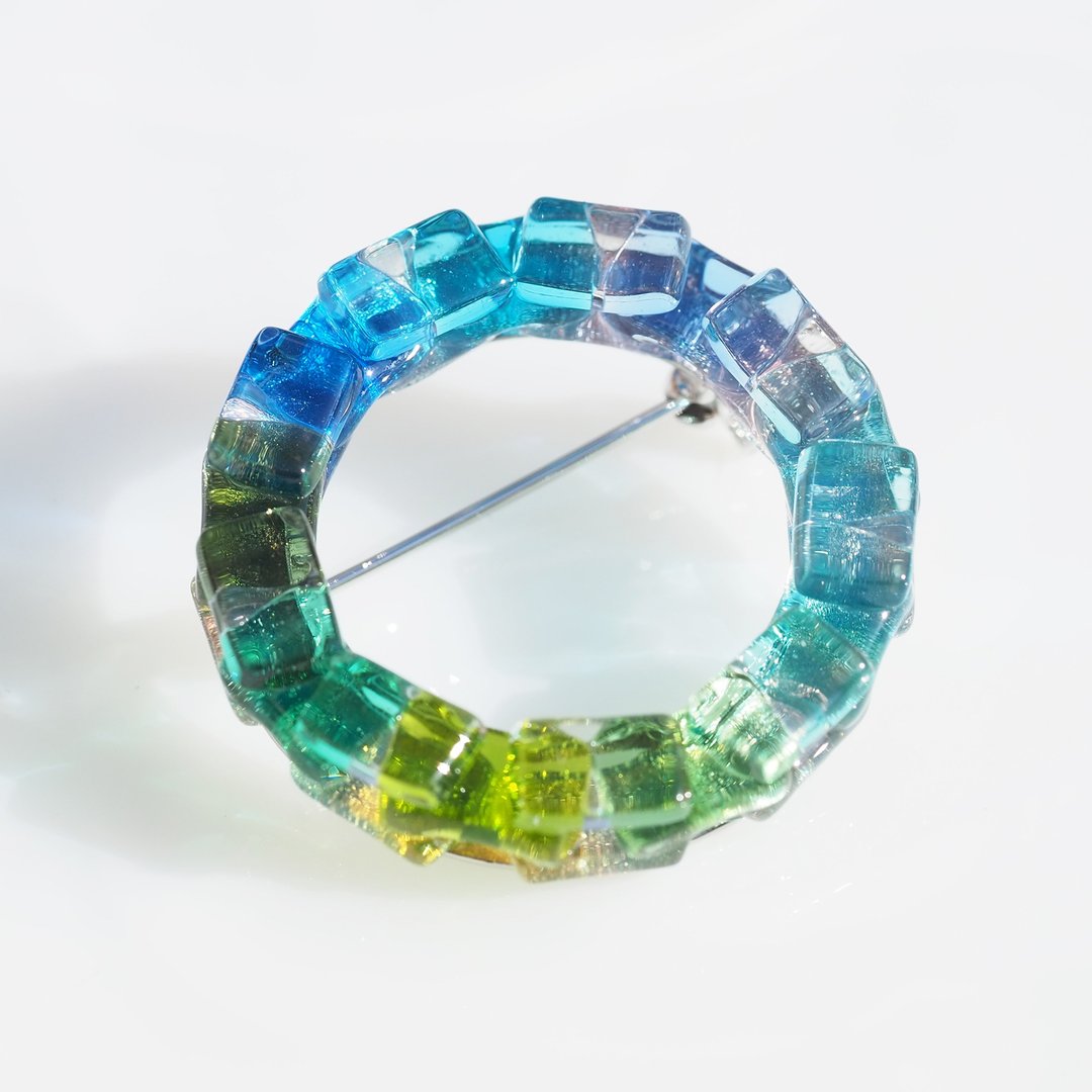 Glass Ring (Ring [Earth]) Brooch [Made-to-Order] - 胸针 - 玻璃 蓝色