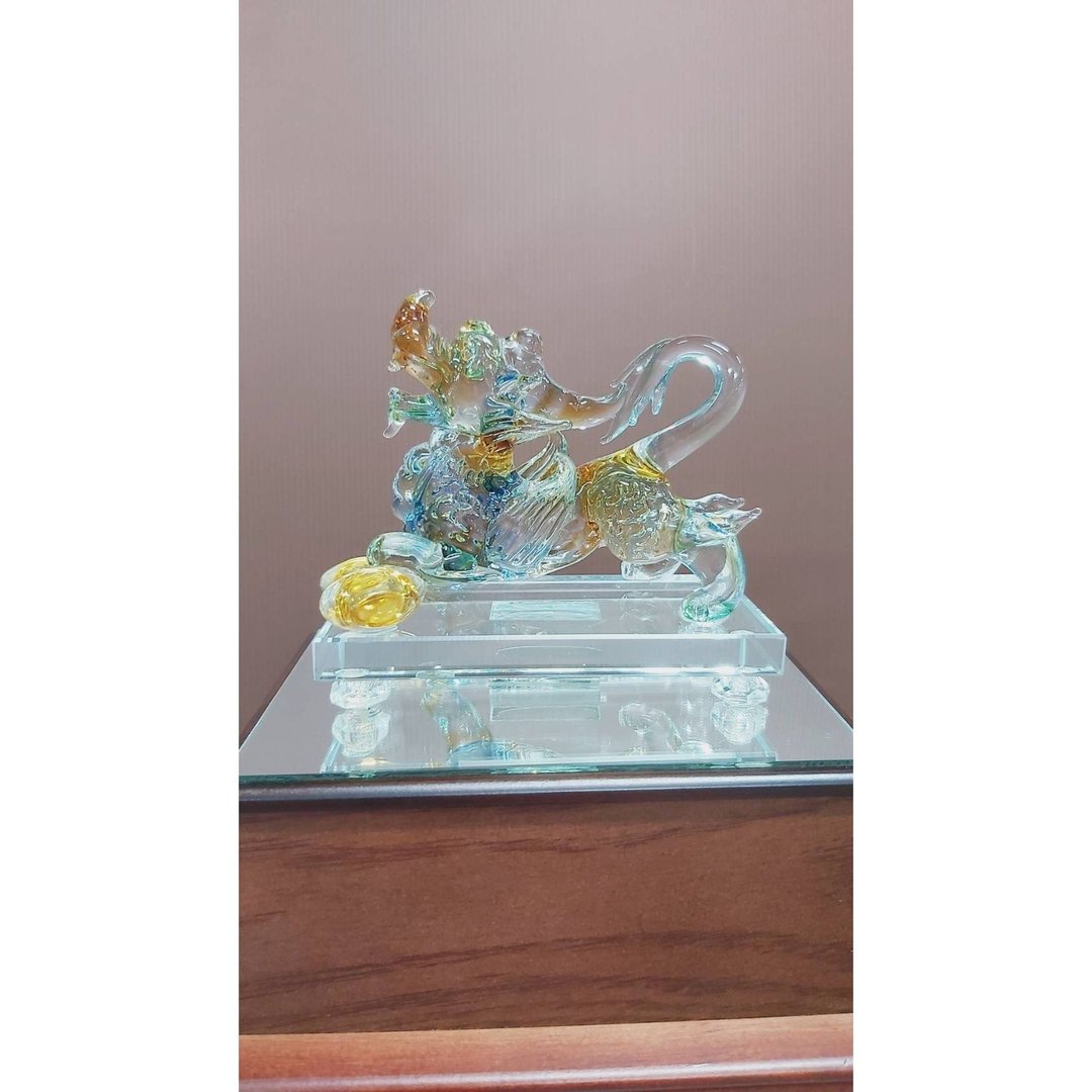 琉璃 麒麟献瑞 升迁送礼 退休送礼 开幕送礼 新居落成送礼 乔迁 - 其他 - 其他材质 金色