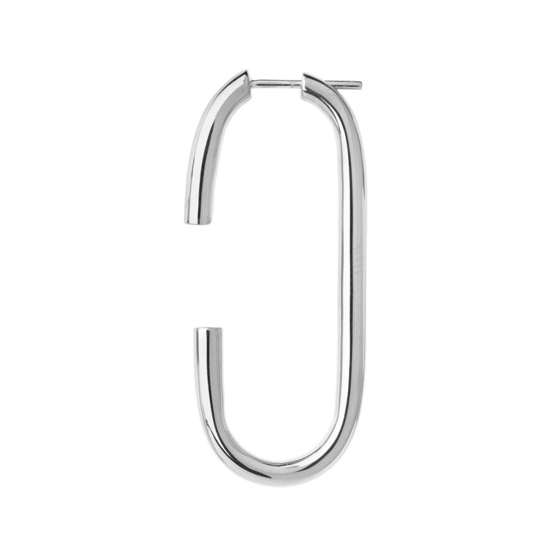 Oval 耳环 - 耳环/耳夹 - 纯银 金色