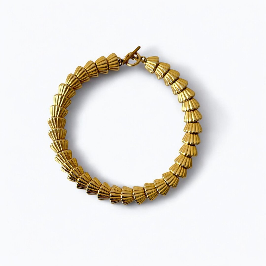 意大利制造的 20 世纪 80 年代复古金色项链，采用 chocker 叶形设计 - 项链 - 其他金属 金色
