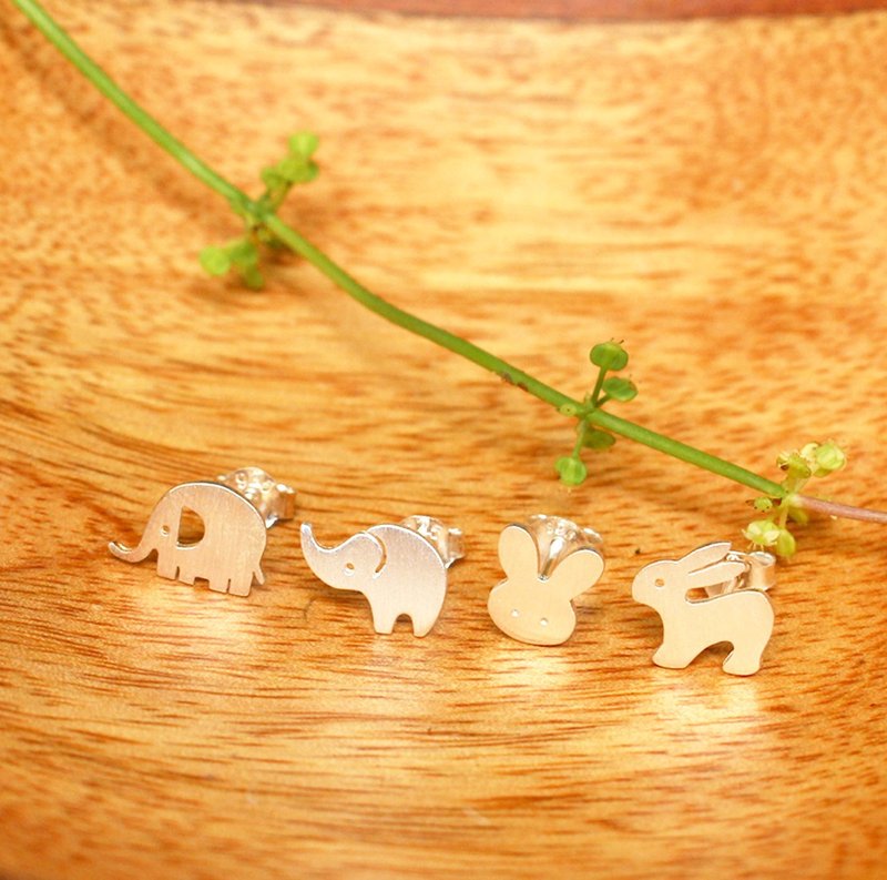 12% OFF Goody Bag - 4 pairs of Animal Silver Earrings / Handmade / 银耳环 - 耳环/耳夹 - 纯银 