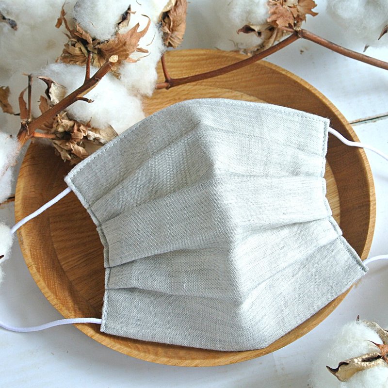 男性专用的有机棉纱布口罩 混色灰 - 口罩 - 棉．麻 灰色