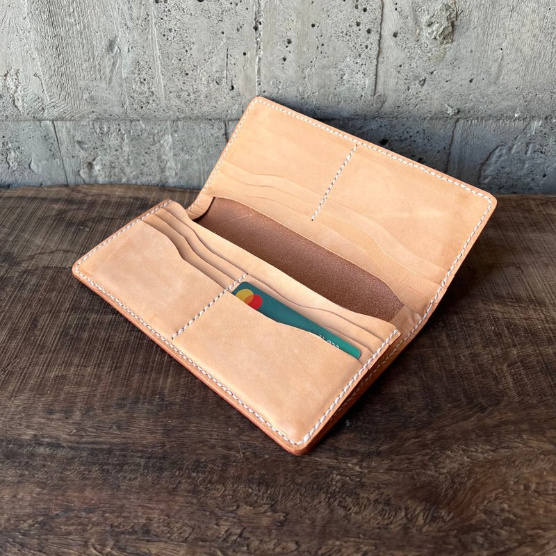 手工皮革长夹【Jane One Piece】 - 皮夹/钱包 - 真皮 咖啡色