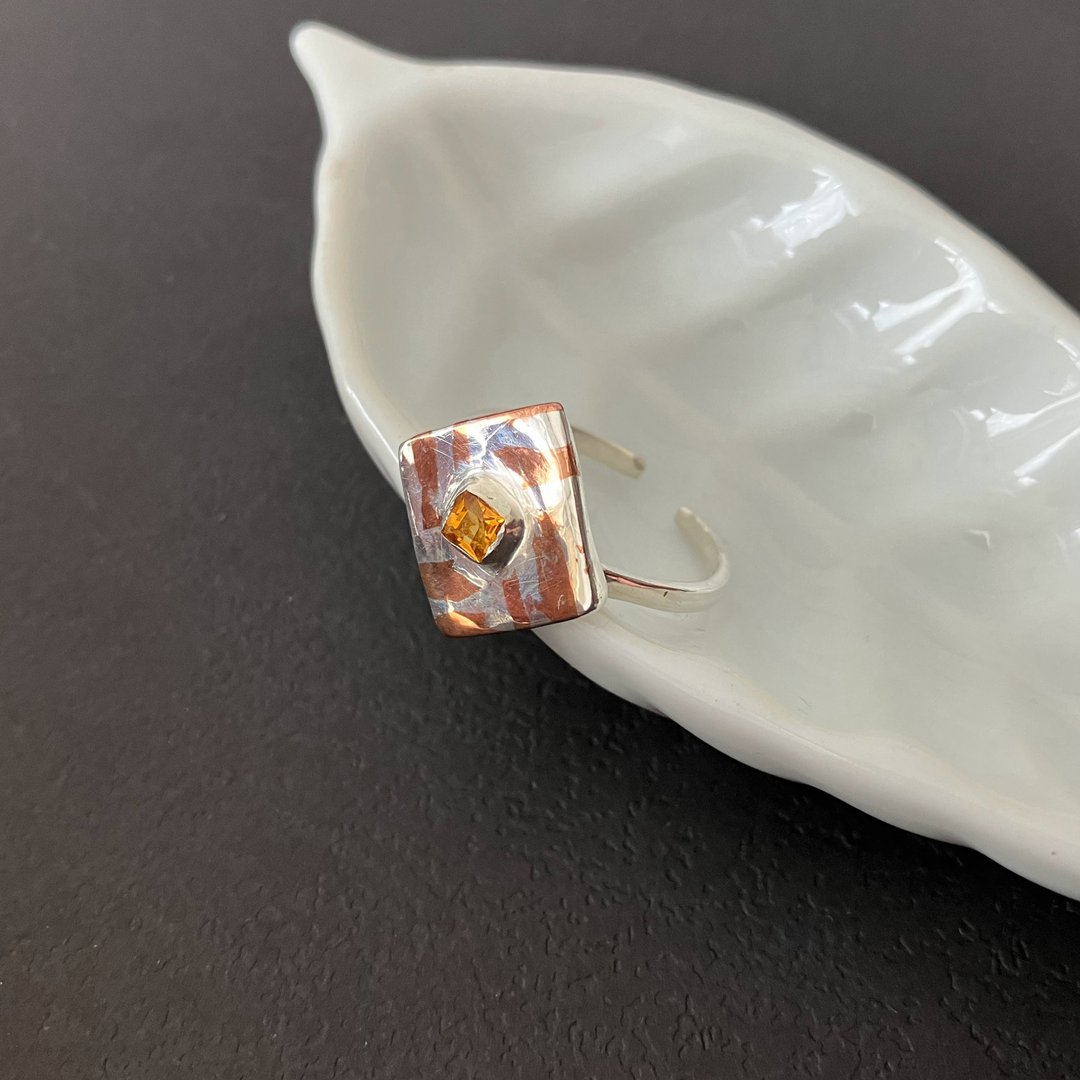黄水晶 ZEBRA 均码戒指 - 戒指 - 宝石 橘色