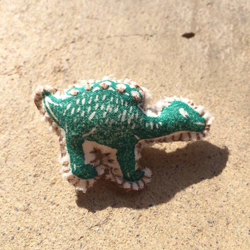 恐龙 x 不收边布别针 - 胸针 - 其他材质 绿色
