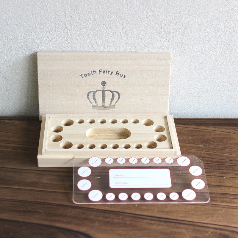 Breast tooth box High quality kiri Child's teeth Type_Crown Silver - 满月礼盒 - 木头 
