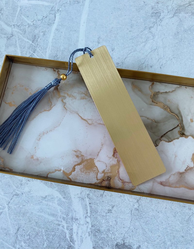 酒精墨水 书签 流苏书签 装饰小物 摆饰品展示 生活小物 吊饰装饰 - 书签 - 其他金属 金色