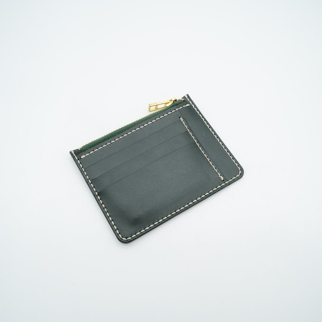 三卡暗格拉链零钱包 | 手缝皮革完成品 | BSP202 - 皮件 - 真皮 多色