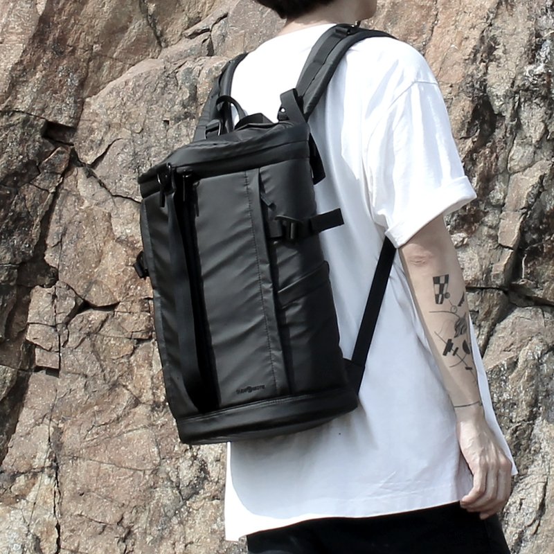 防水涂层 背包 水桶型 运动包 电脑包 全开设计 Matt - 哑黑色 - 后背包/双肩包 - 防水材质 黑色