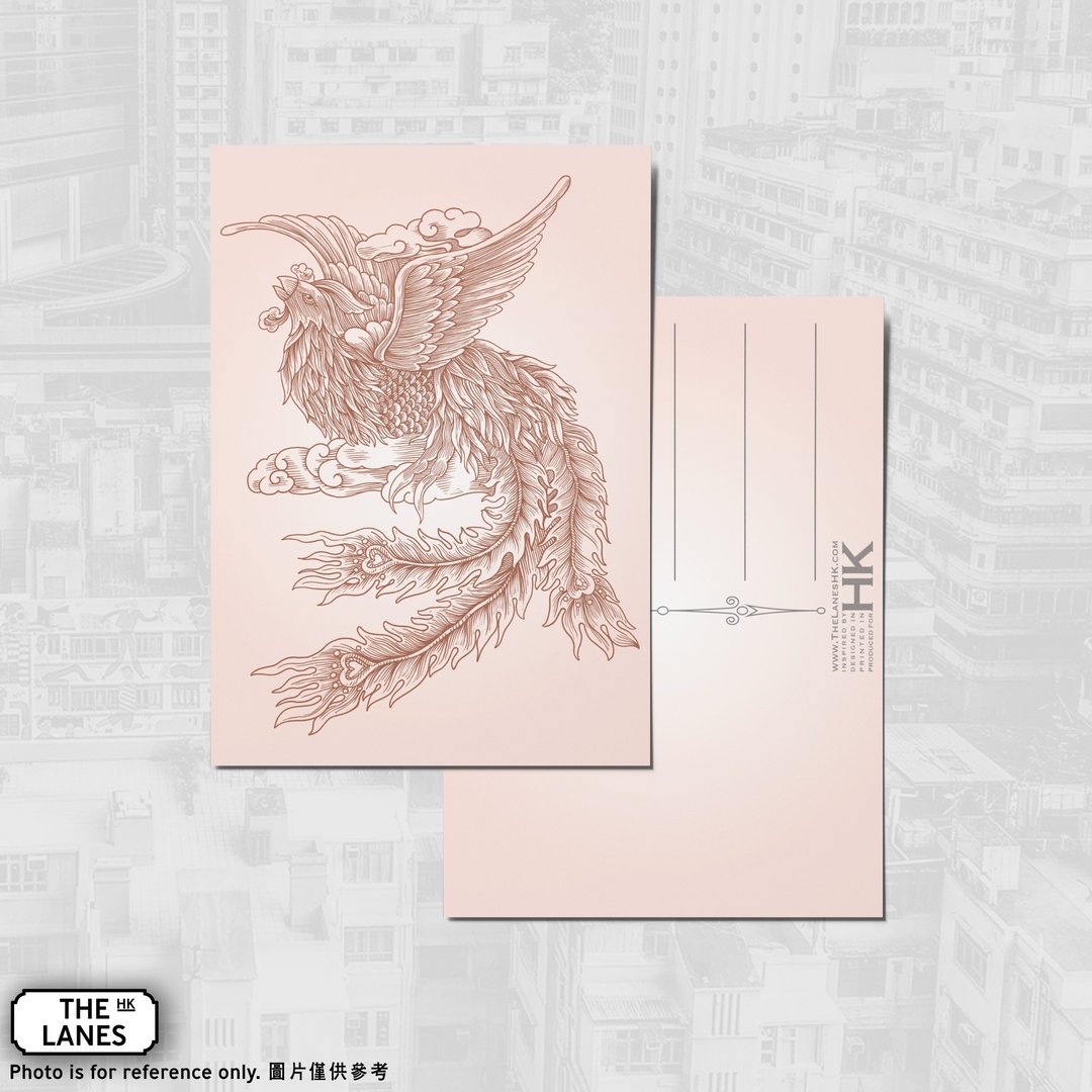 A6明信片 香港瑞兽 凤凰 - 卡片/明信片 - 纸 咖啡色