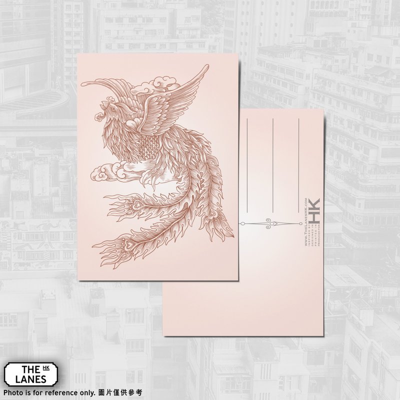 A6明信片 香港瑞兽 凤凰 - 卡片/明信片 - 纸 咖啡色