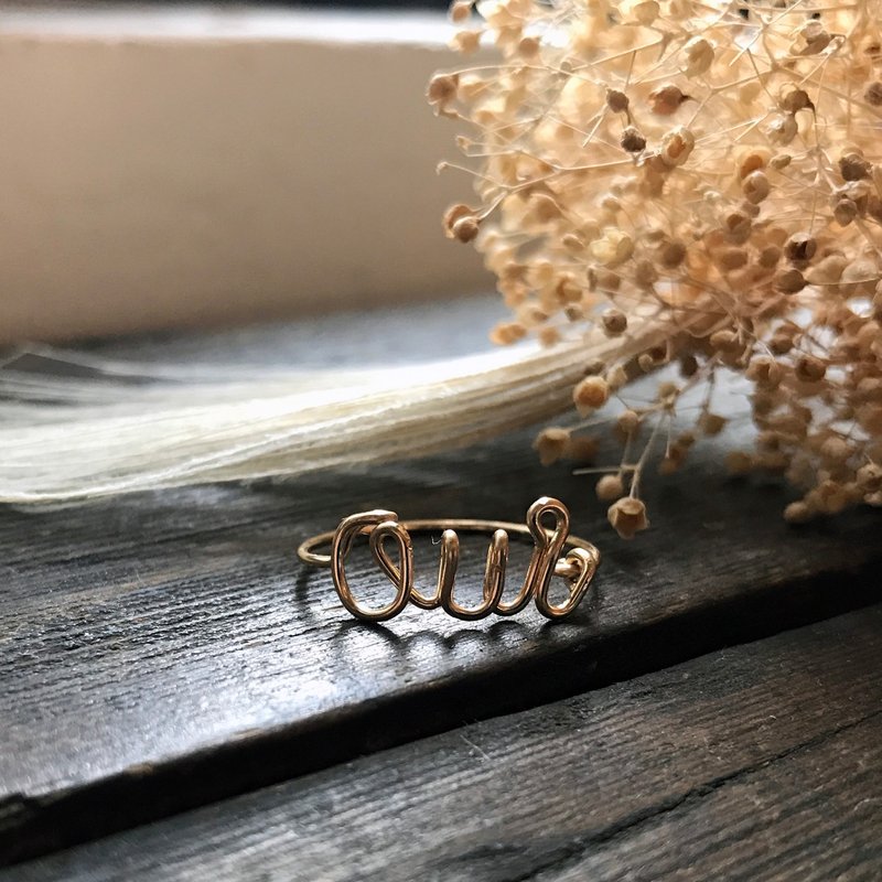 Ring-Freshwater Pearl and 14KGF Message Ring-OuiR01 - 戒指 - 其他金属 金色