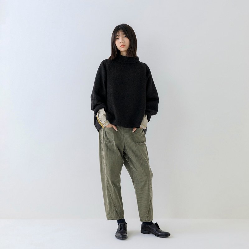 静雾日常立领针织上衣 - 女装针织衫/毛衣 - 其他材质 黑色