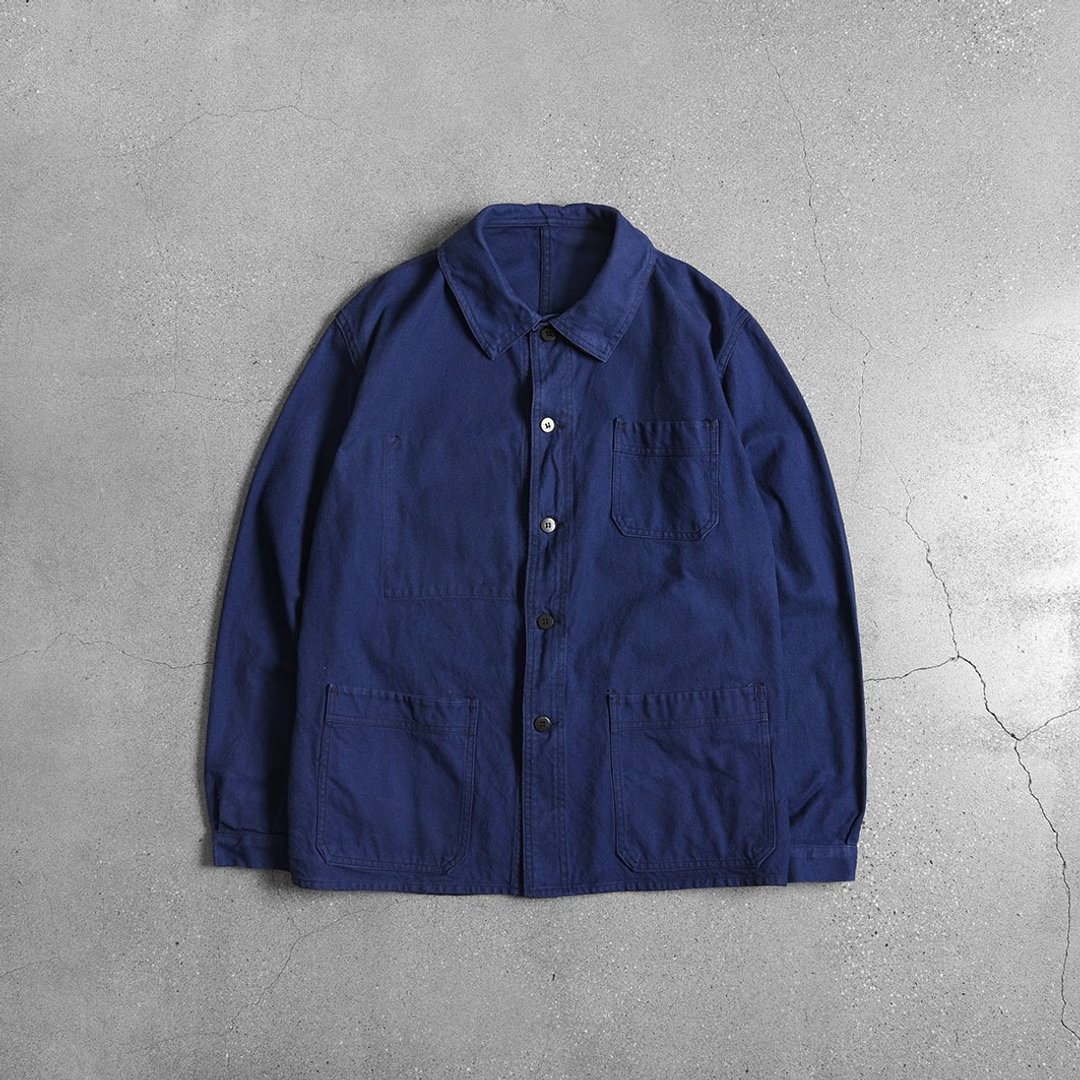欧洲蓝染工装外套 / Vintage古着 - 男装外套 - 棉 蓝色