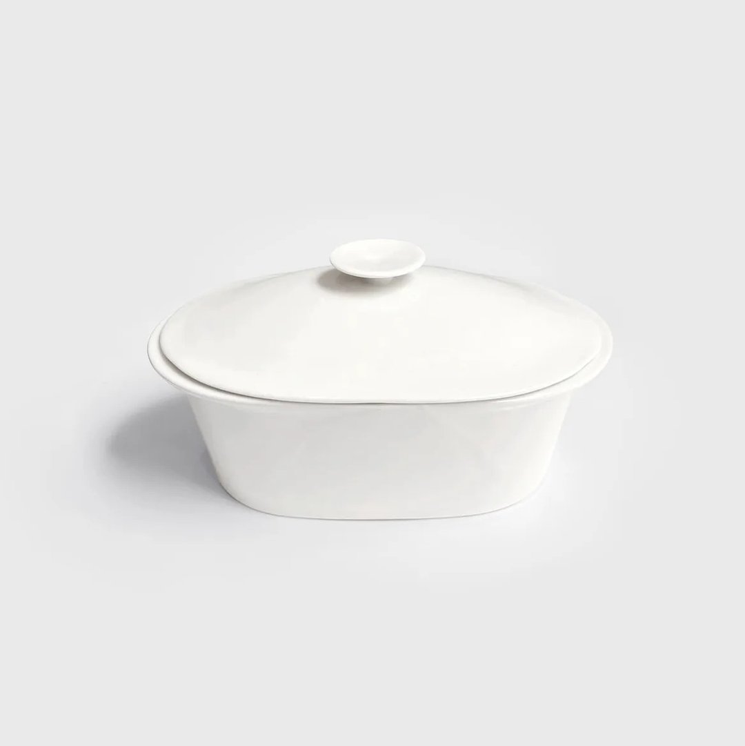【303select】大庆 日本 UTSUWA美 椭圆深型瓷锅(白/象牙白) - 锅具/烤盘 - 陶 