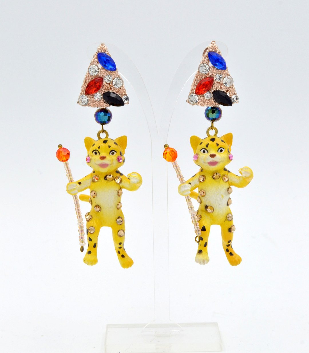 TIMBEE LO 黄色小花豹耳环 - 耳环/耳夹 - 塑料 黄色
