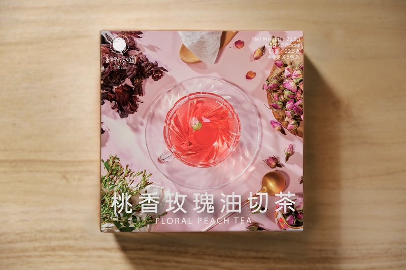 桃香玫瑰油切茶 - 茶 - 纸 粉红色