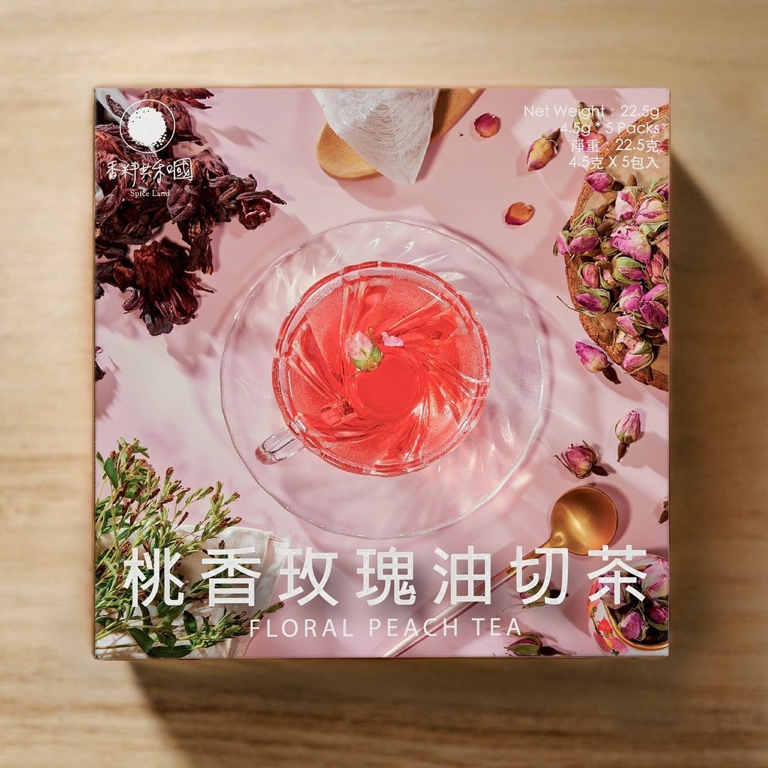 桃香玫瑰油切茶 - 茶 - 纸 粉红色