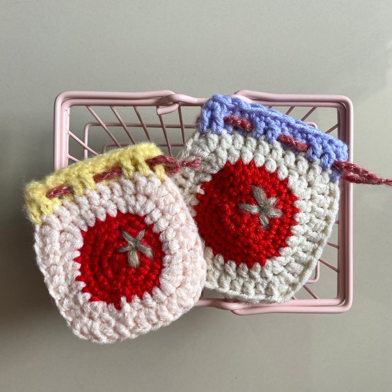 番茄造型耳机包 - 束口袋双肩包 - 其他材质 红色