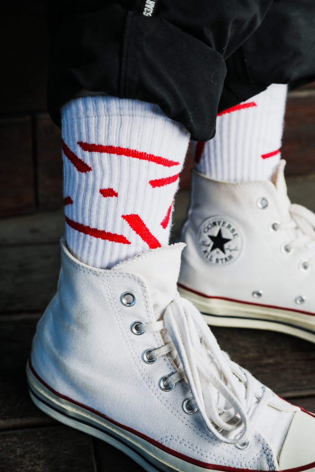 .67ARROW ROLLING_EYEZ SOCKS 白色 中筒袜 长袜 - 其他 - 棉 白色