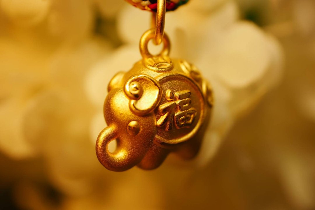 黄金坠子-福象(相)长寿金饰-黄金9999 - 项链 - 24k 金 金色