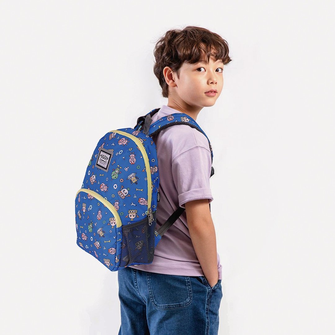 HUGGER 儿童背包-(机器人) A4 大小/5-8Y/幼儿园休闲书包 - 背包/袋子 - 尼龙 蓝色