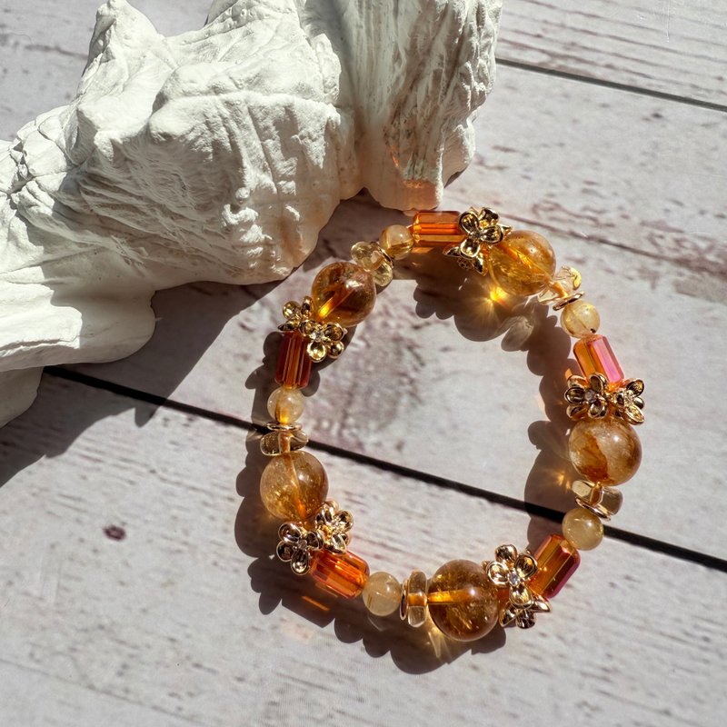 亲吻 水晶 礼物 手串 - 手链/手环 - 水晶 黄色