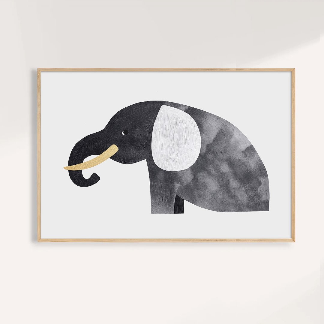 森林象的低语 Gentle Forest Elephant / 童话系列动物插画 - 海报/装饰画/版画 - 纸 