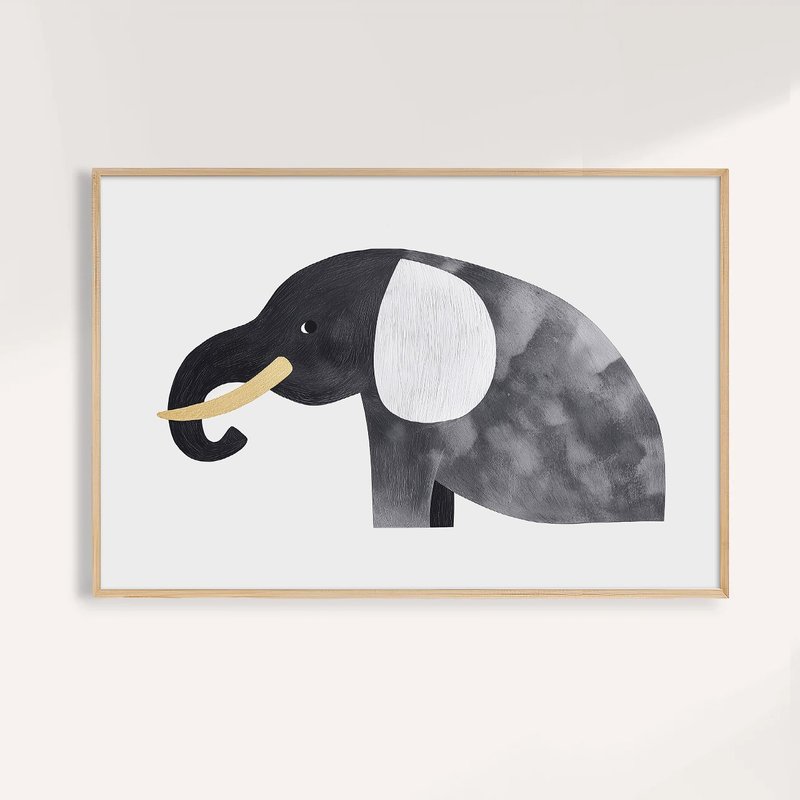 森林象的低语 Gentle Forest Elephant / 童话系列动物插画 - 海报/装饰画/版画 - 纸 