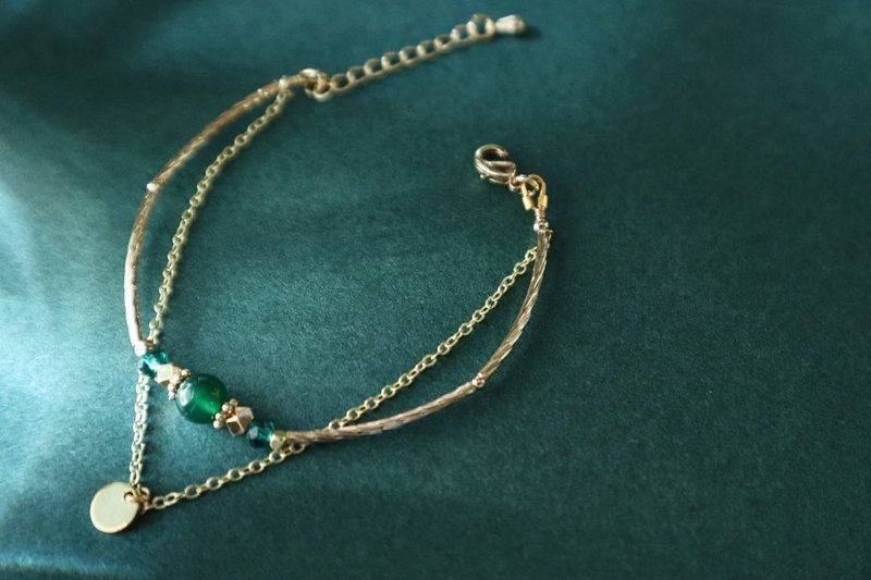 生日石系列IIl|五月|祖母绿宝石|手镯| 心胸广阔|舒缓紧张焦虑情 - 手链/手环 - 半宝石 绿色