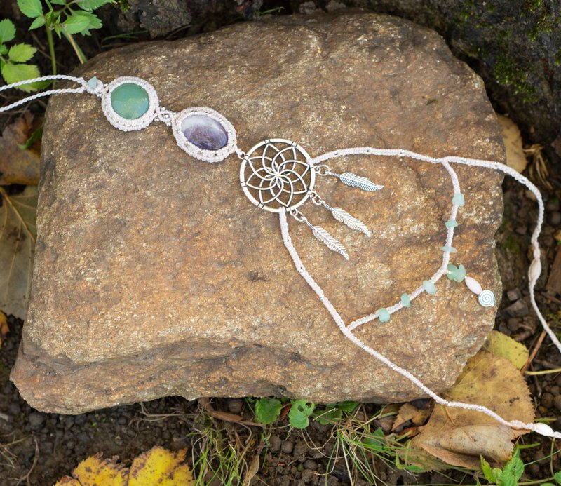 串珠身体链, 波希米亚风身体饰品, 夏季腰带 - 皮带/腰带 - 宝石 