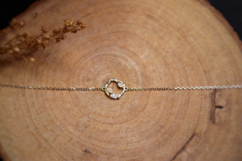 【花坛 a kadan】k18小钻树枝手链/现货 - 手链/手环 - 钻石 金色