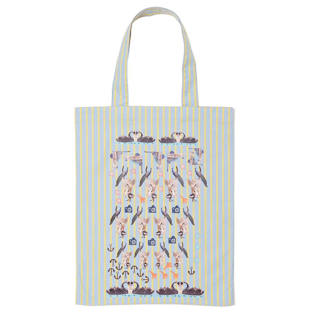 Friends Forever Zippy Tote (Yellow) - 手提包/手提袋 - 棉 蓝色