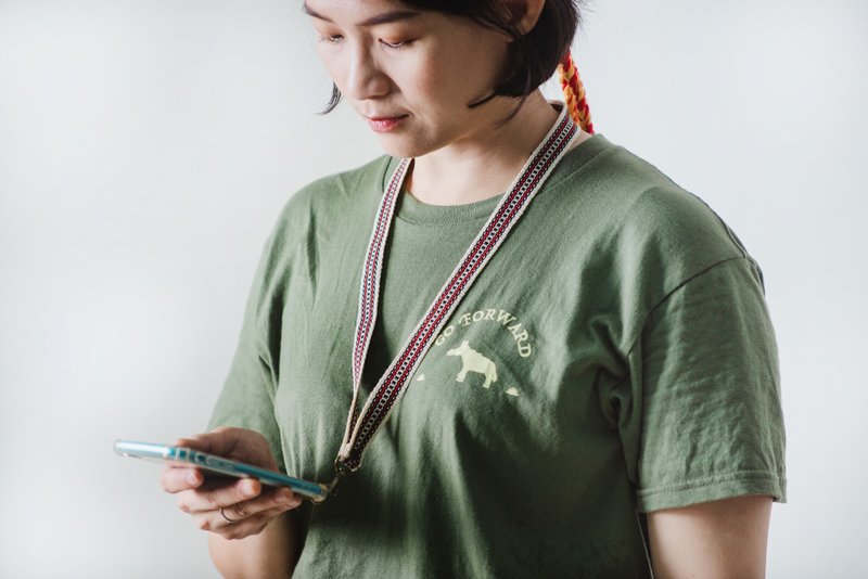 织布手机带/识别证带 - 证件套/卡套 - 棉．麻 黑色