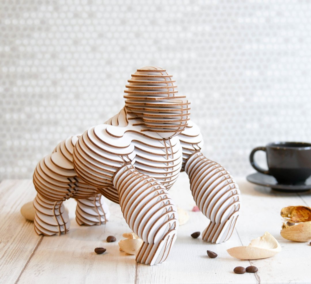 雨果 猩猩 3D 手作 DIY居家摆饰 白色 交换礼物 - 其他 - 纸 白色