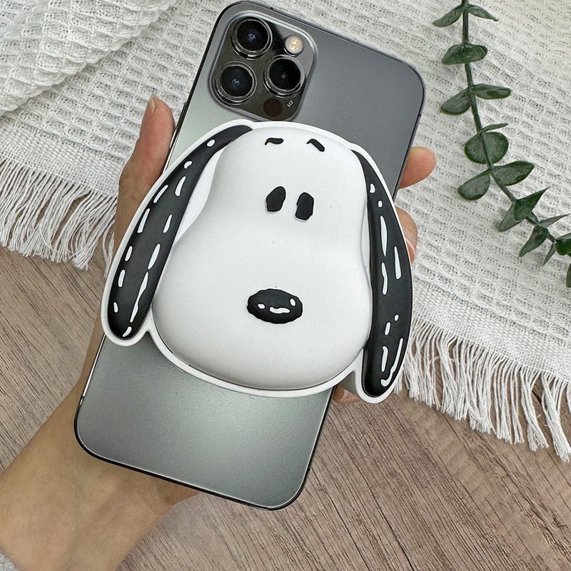 Snoopy 史努比 磁吸行动电源 15W 无线充电 经典大头造型 附底座 - 充电宝/传输线 - 其他材质 白色