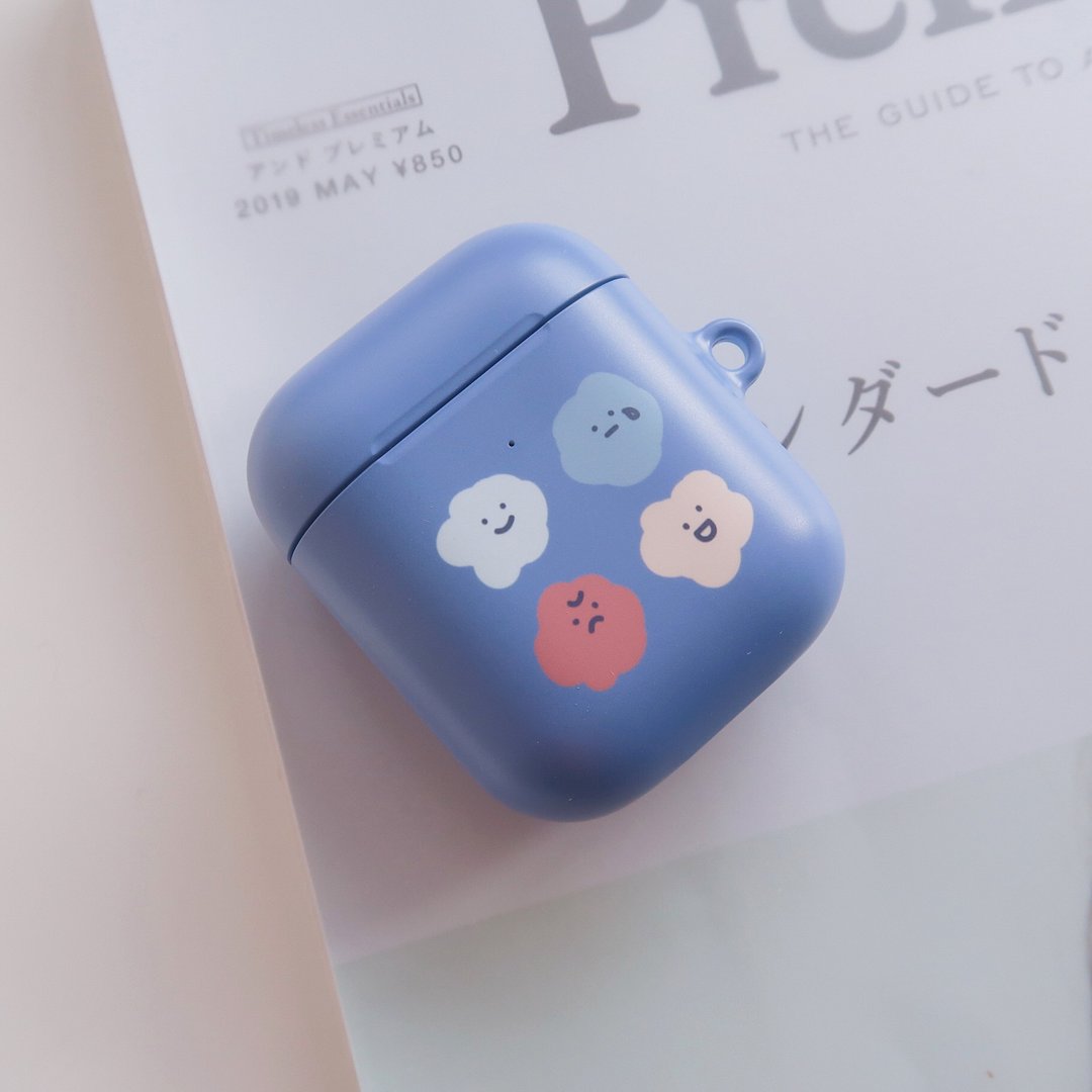 喜怒哀乐-AirPods1/2/3/Pro 奶油蓝 硬壳耳机保护套 耳机壳 - 耳机收纳 - 塑料 蓝色