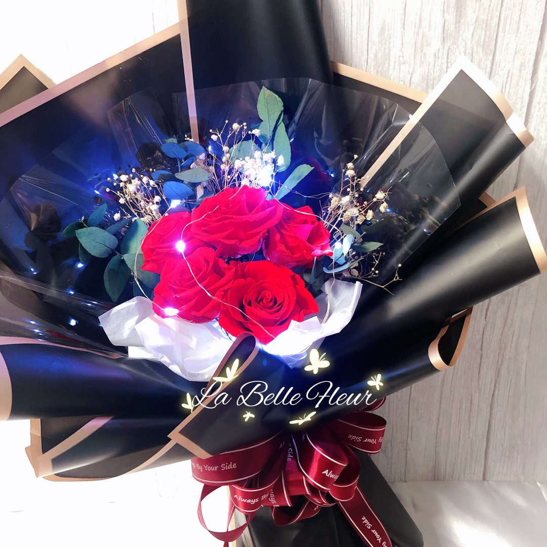 永生花花束/干燥花束/情人节花束/花束/生日礼物/毕业花束 - 干燥花/捧花 - 植物．花 红色
