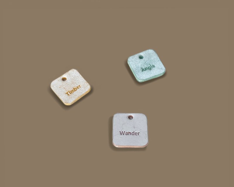 宠物刻字身份牌猫咪猫防丢牌真皮宠物定制四方牌 Leather Pet Tag - 项圈/牵绳 - 人造皮革 多色