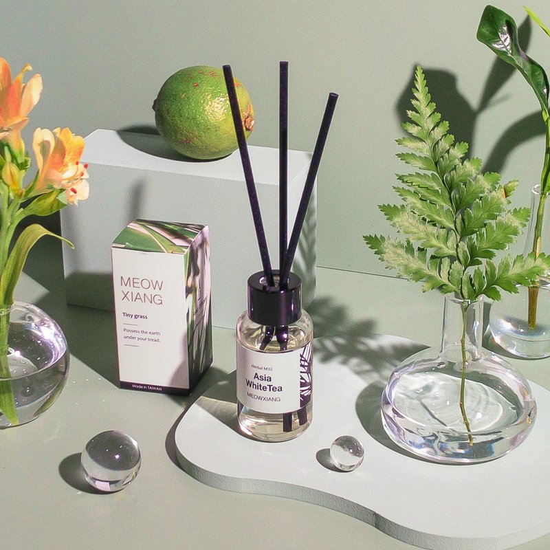 50ml 草本系列/空间扩香精油瓶 - 香薰/精油/线香 - 玻璃 白色