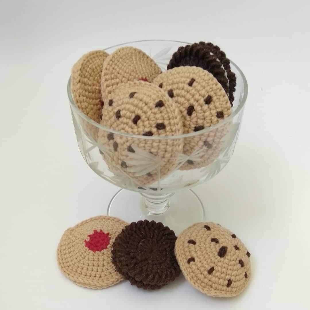 Mini set Cookie Chocolate Chip, Sweet Cookie, Play food - 玩具/玩偶 - 棉 咖啡色