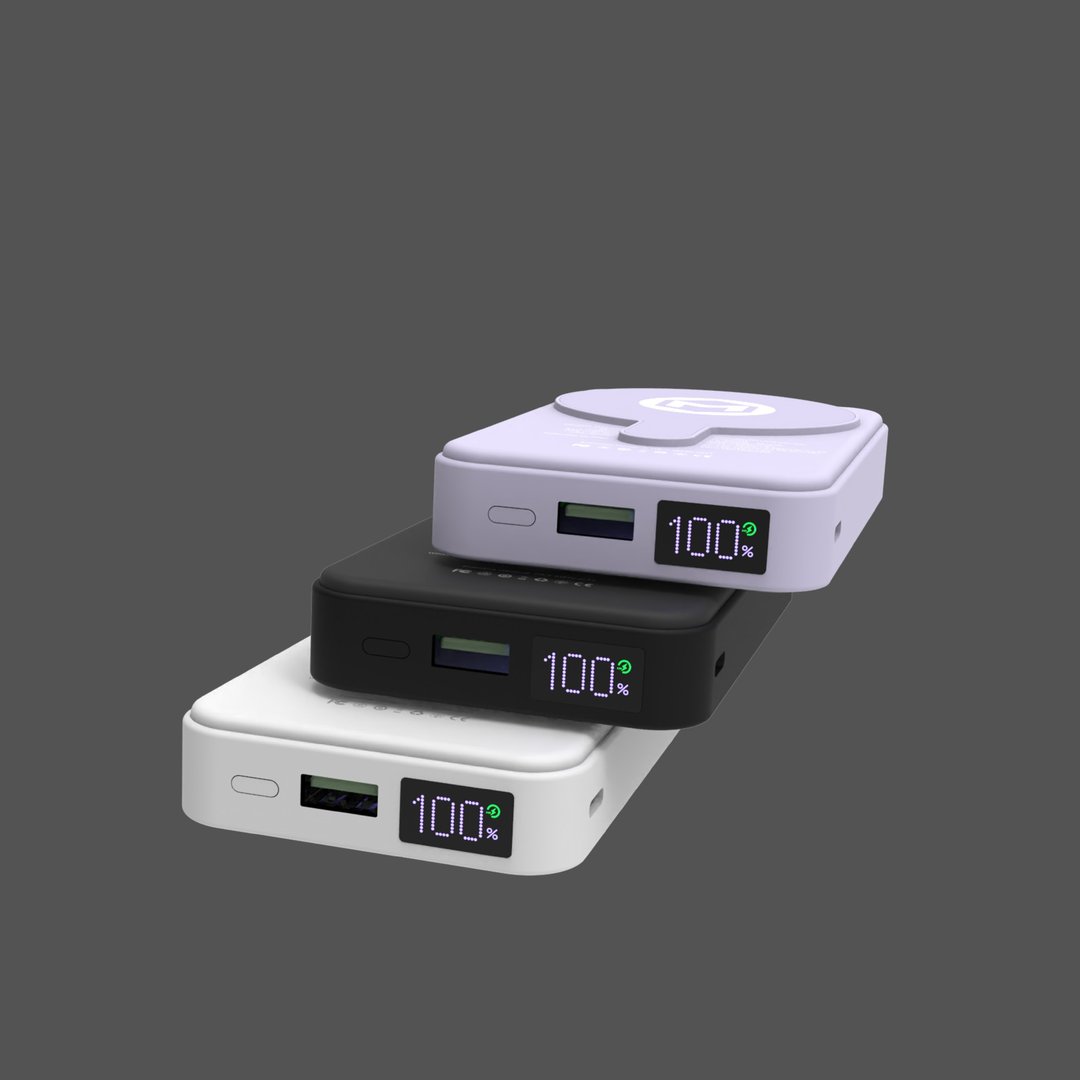 MEGIVO Mag-BX03 10,000mAh 磁吸无线充电器连支架 - 充电宝/传输线 - 硅胶 黑色