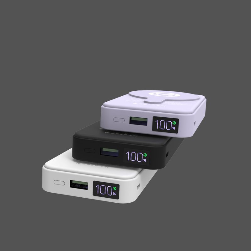 MEGIVO Mag-BX03 10,000mAh 磁吸无线充电器连支架 - 充电宝/传输线 - 硅胶 黑色