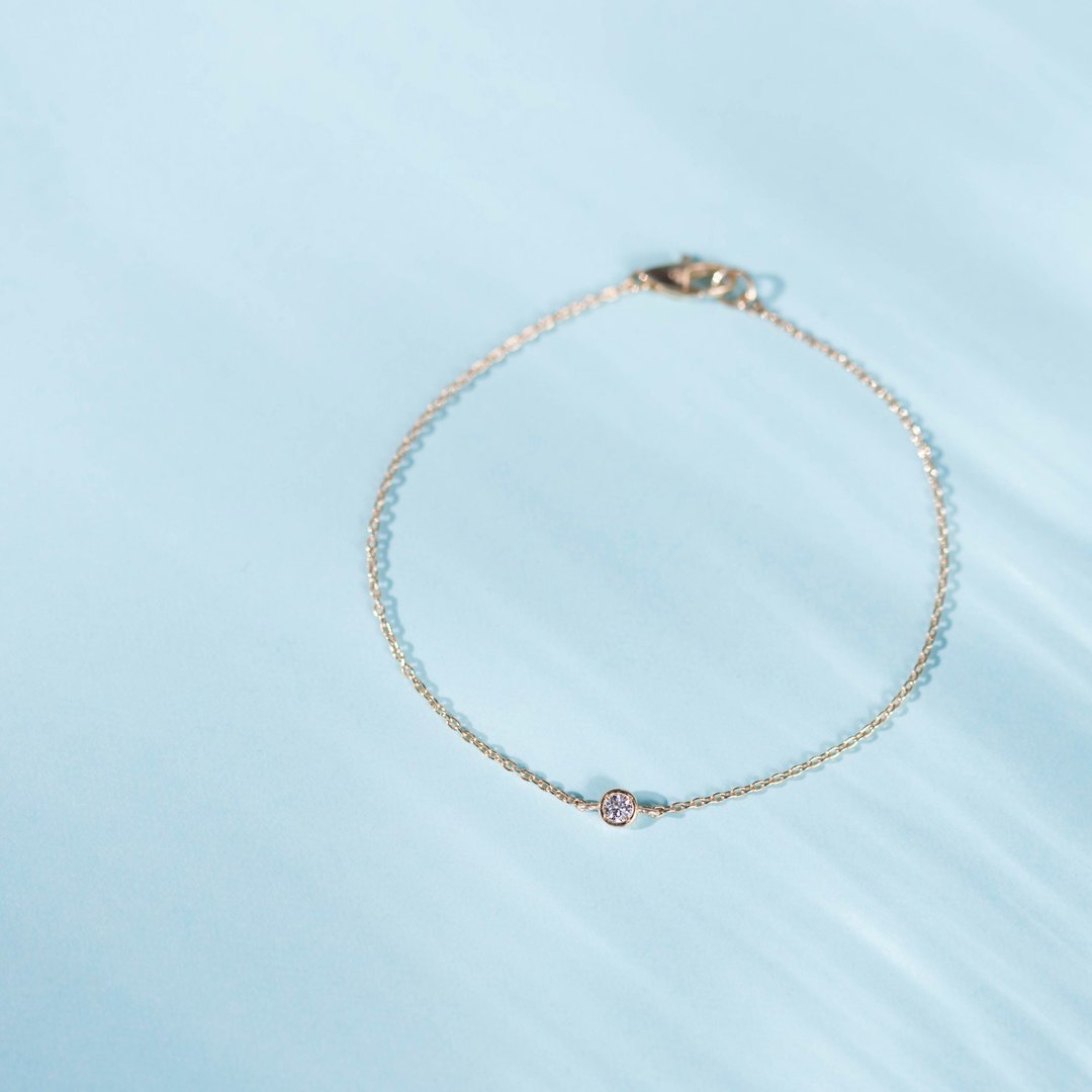 K18YG×钻石 0.06ct / Pleine Lune -手链- - 项链 - 宝石 金色