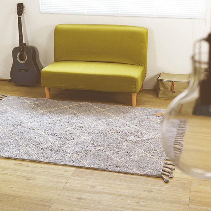 Powaqa- 北欧菱形造型地毯 - 地垫/地毯 - 棉．麻 灰色