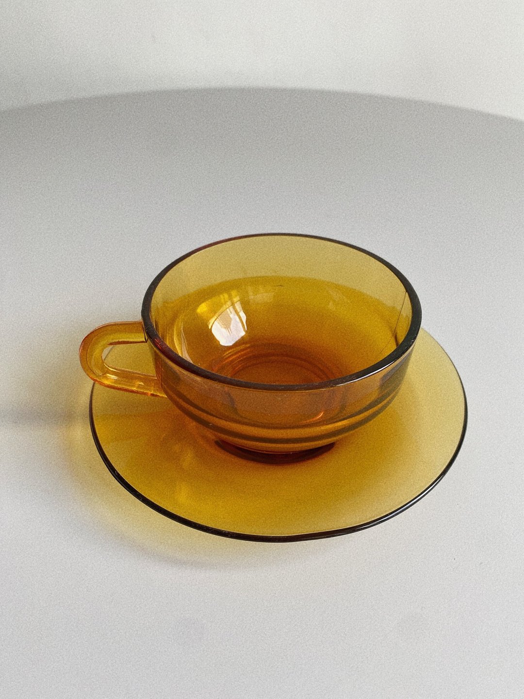 日本昭和时代琥珀色咖琲杯 - 玻璃杯 - 玻璃 多色